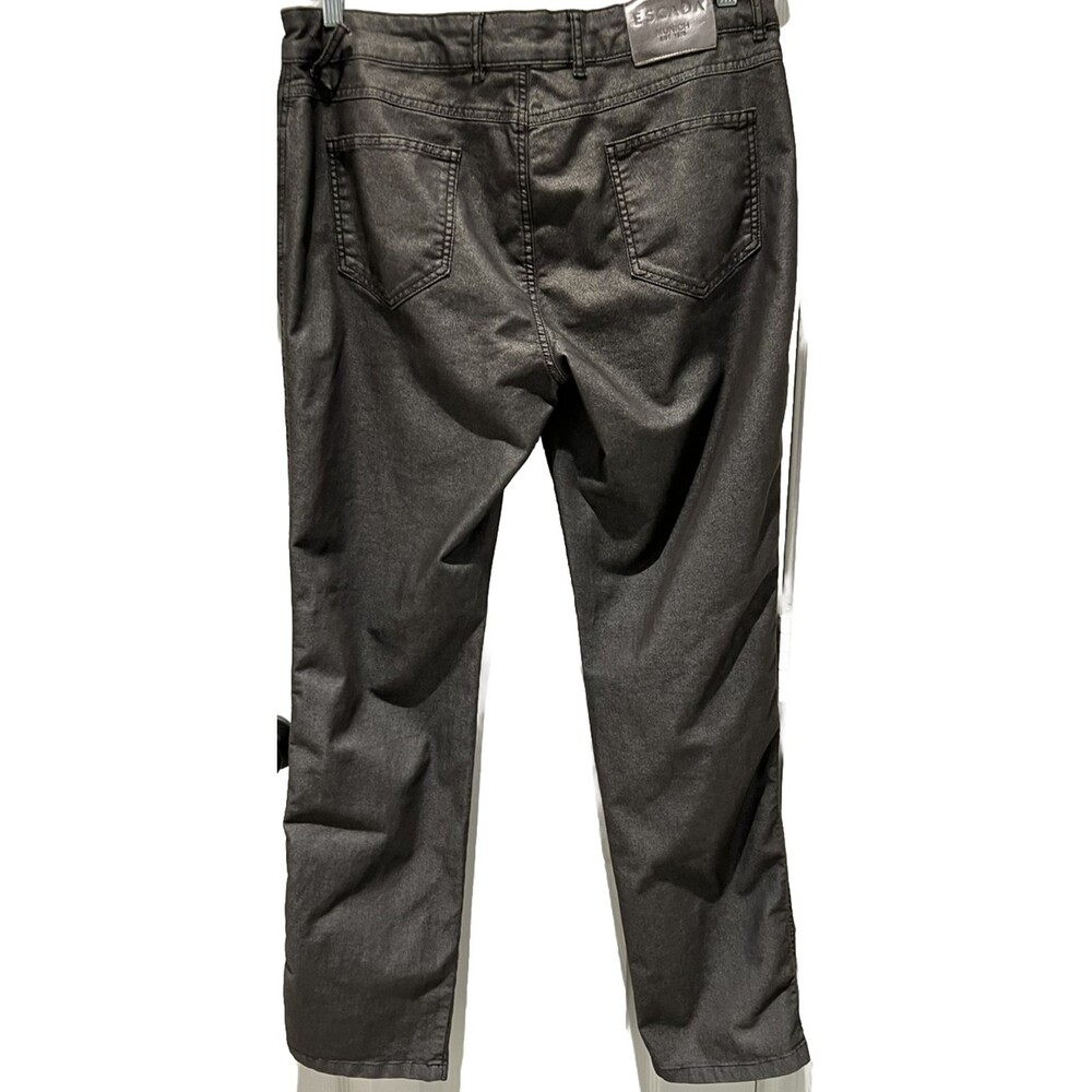 Escada Women’s Shiny Metallic Gray Jeans Straight Leg Size 44 - Picture 6 of 9